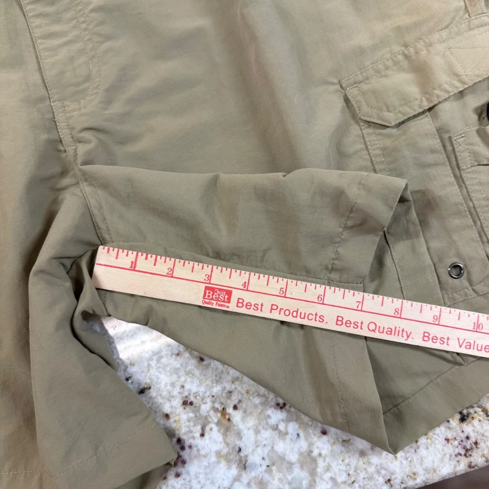 Bimini Bay Outfitters Men Khaki Nylon Cargo Fishing Shorts Size 40 Elastic Waist